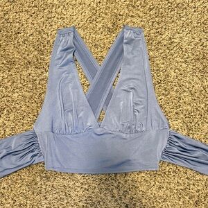 Urban Outfitters Blue Cross-Back Crop Top